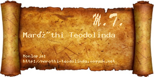 Maróthi Teodolinda névjegykártya